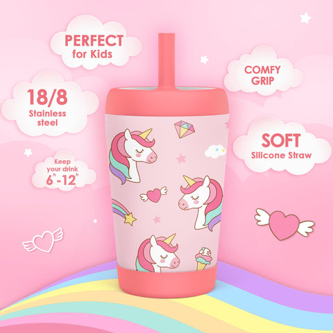 SandJest kid tumbler features spill-resistant silicone straw for mess-free sipping