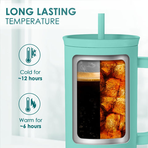 SANDJEST large 40-ounce capacity supports long days without frequent refills.