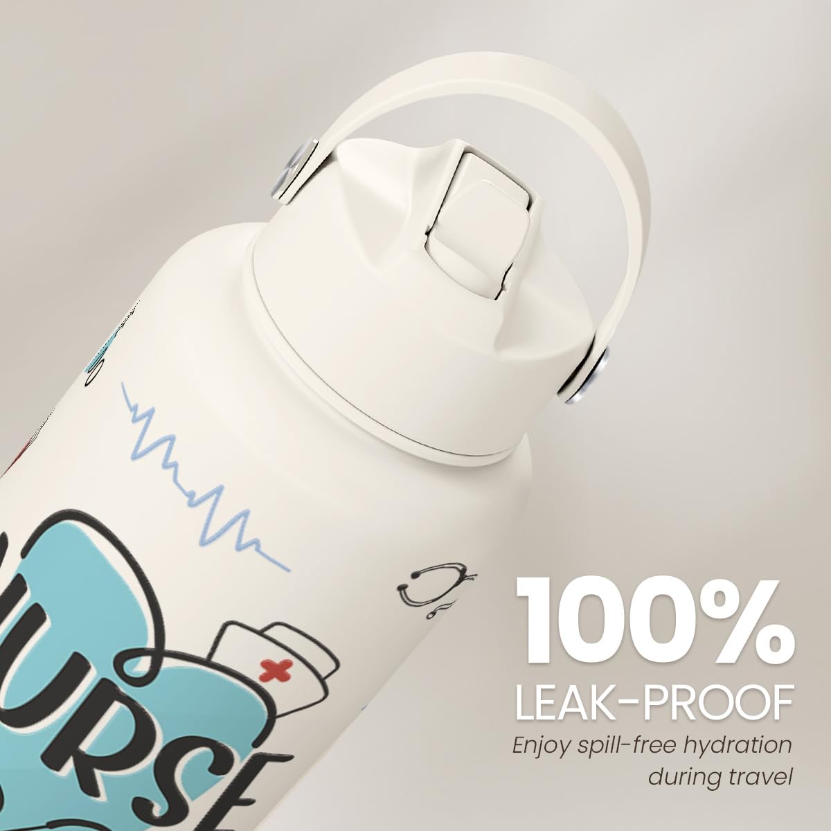 SANDJEST leakproof cap prevents spills in backpacks and gym bags.