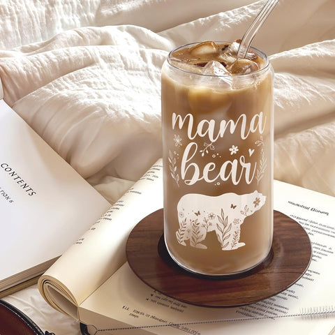 Mama Bear 16oz tumbler designed for portable on the go use.