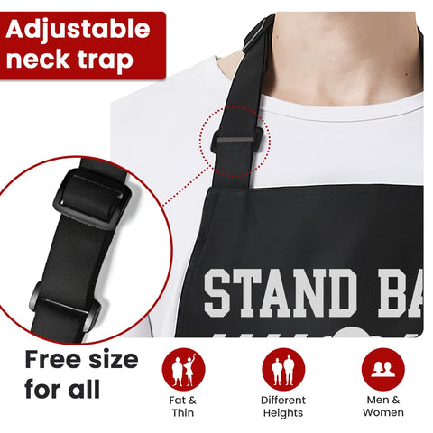 SANDJEST apron in a stylish kitchen setup, showcasing practical design for everyday use