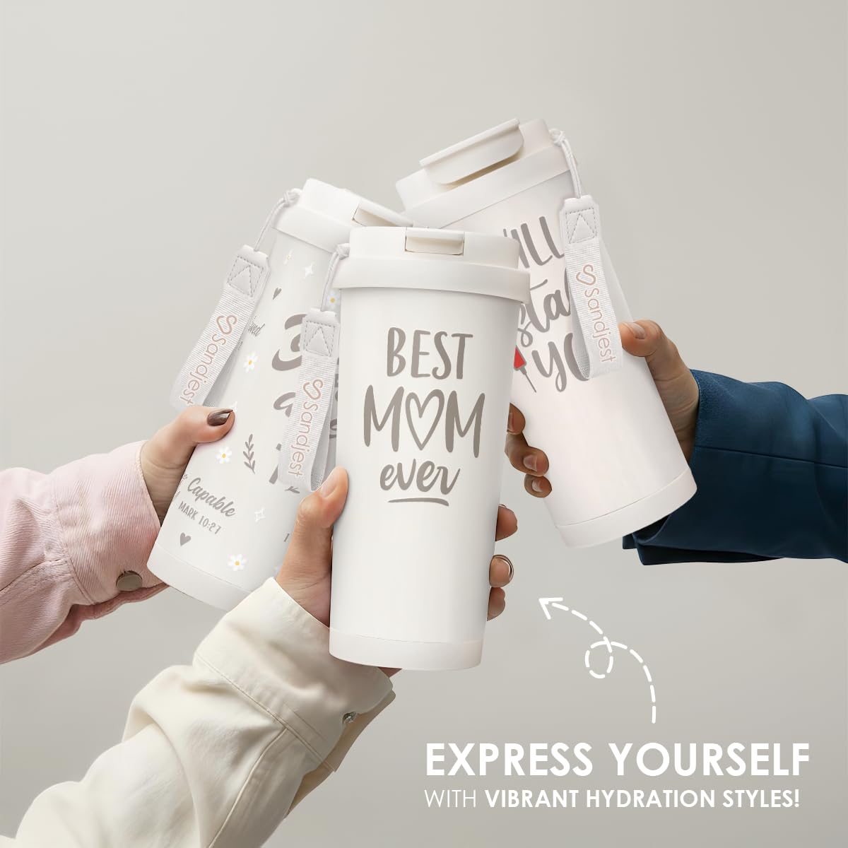 SANDJEST mom gift tumbler styled for birthdays or holidays