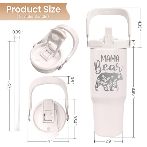 SANDJEST Mom Tumbler handle close up showing ergonomic grip