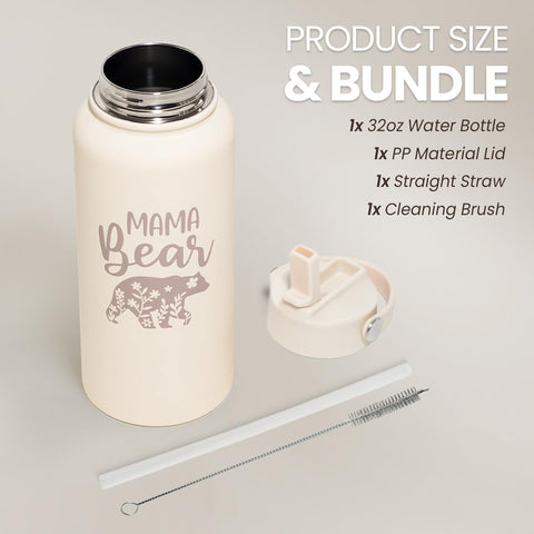 SANDJEST Mom Water Bottle ergonomic grip for easy one-handed use