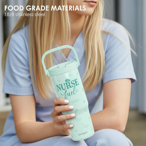 SANDJEST Nurse Fuel durable stainless steel design for daily use.