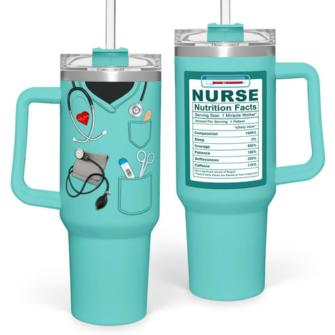 SANDJEST nurse gifts 40oz tumbler with handle, easy to carry on shifts