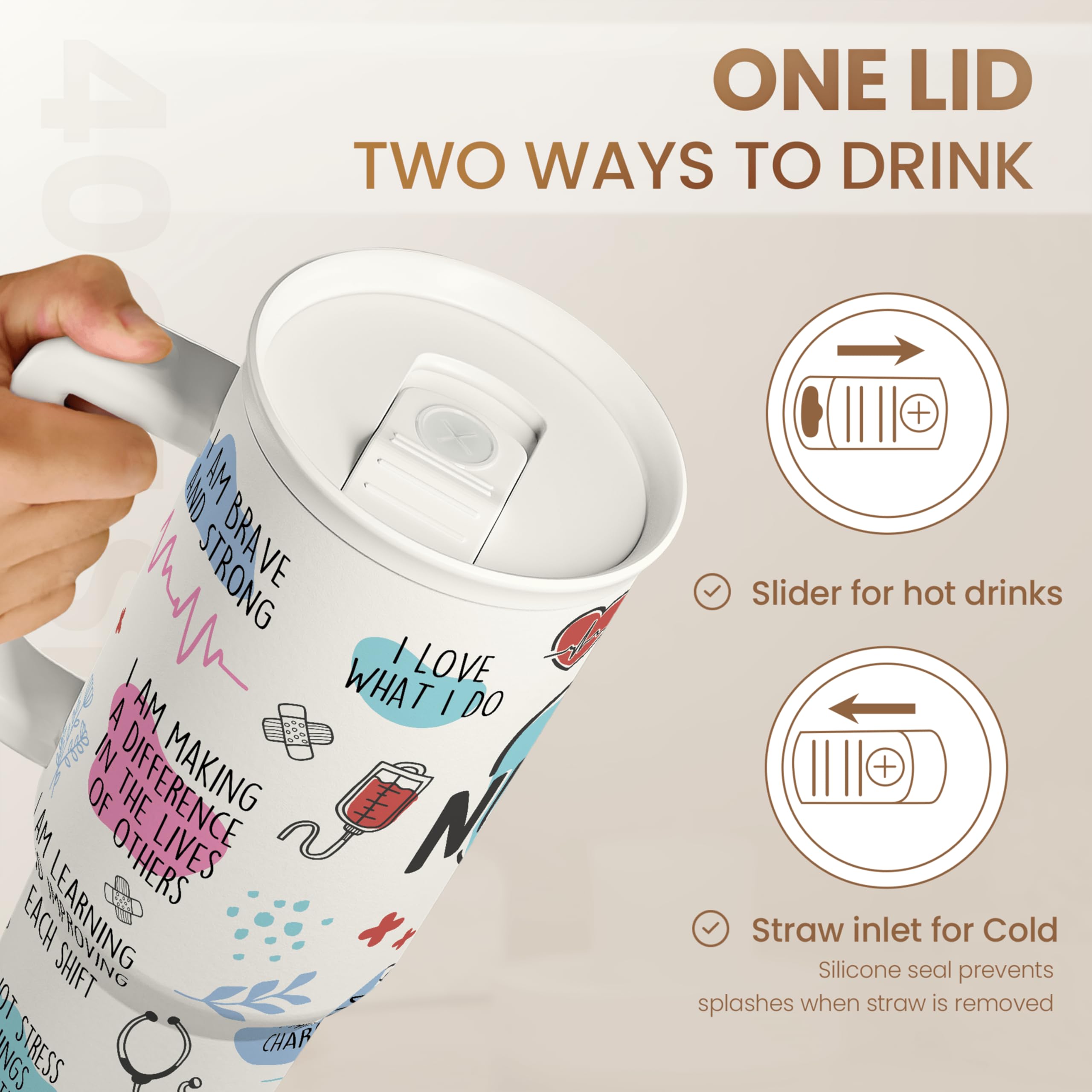 SANDJEST Nurse Tumbler design varieties highlight personal style