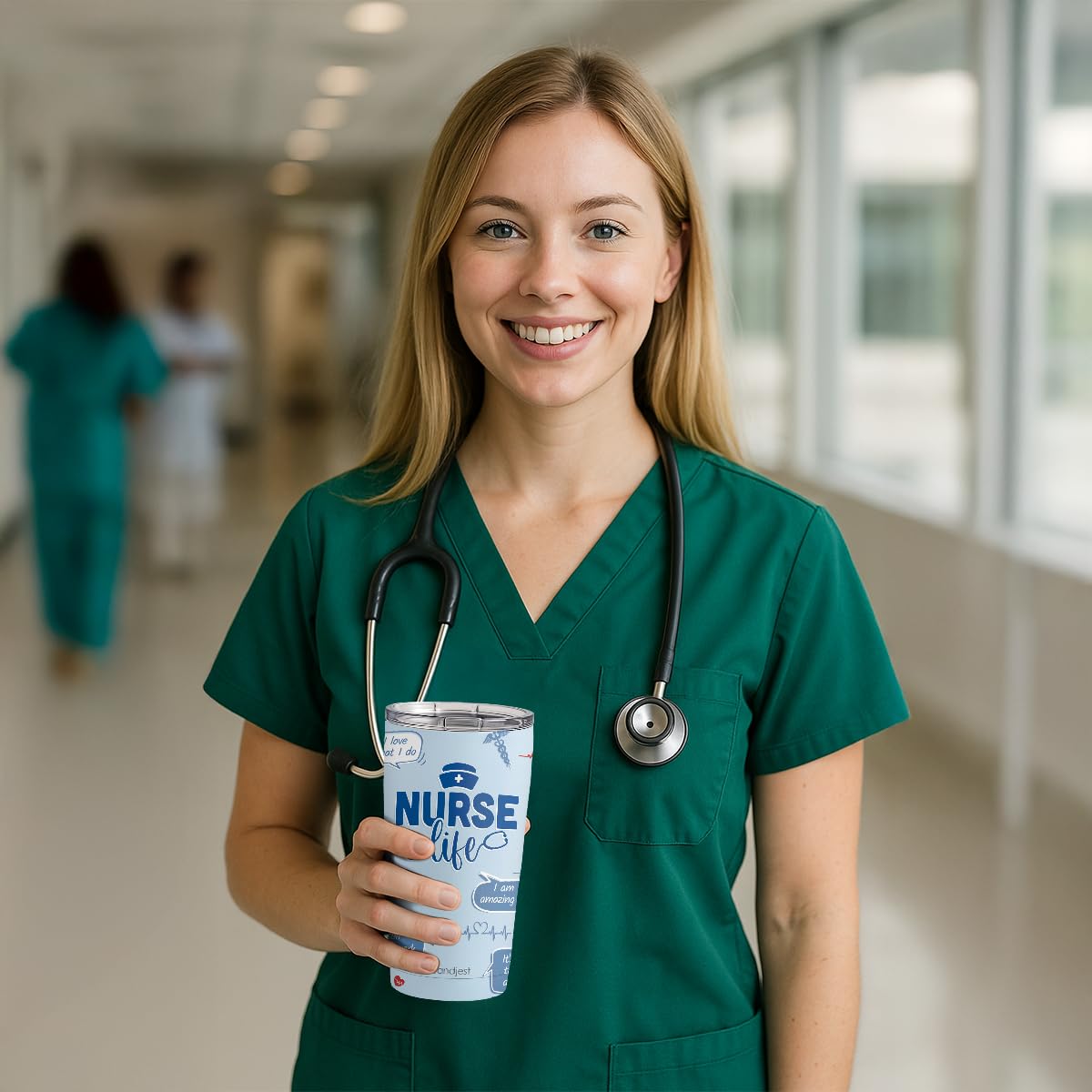 SANDJEST Nurses Tumbler recommends hand washing to maintain finish.