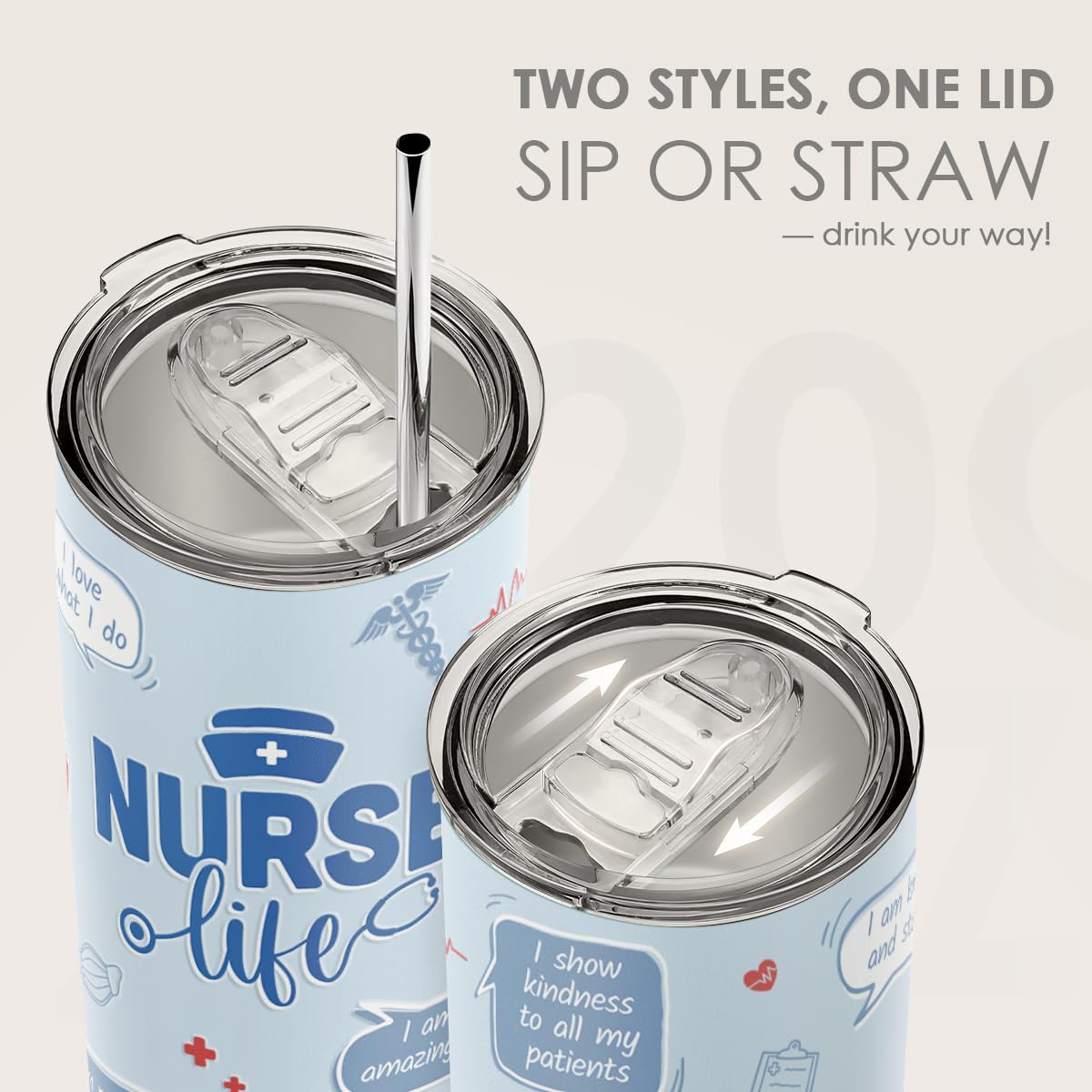 SANDJEST Nurses Tumbler for on-the-go lifestyle with insulated performance.