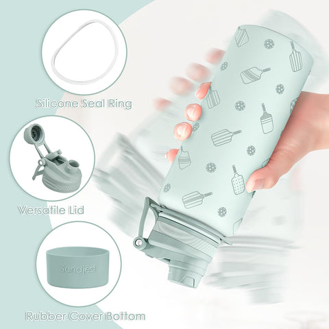 SANDJEST 32oz insulated bottle with straw lid ready for cold drinks on the go.