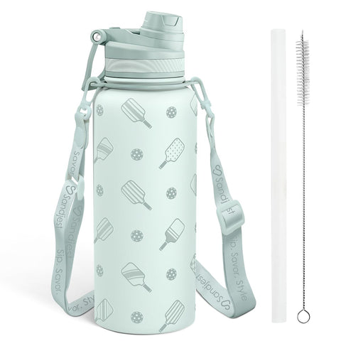SANDJEST pickleball bottle strap close-up for durable hands-free carrying during activities.