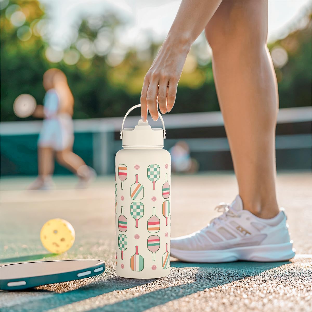 SANDJEST pickleball gift water bottle appealing to players