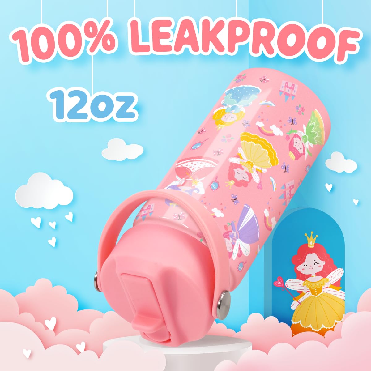 Stainless steel bottle ready for school, sports, and travel use.