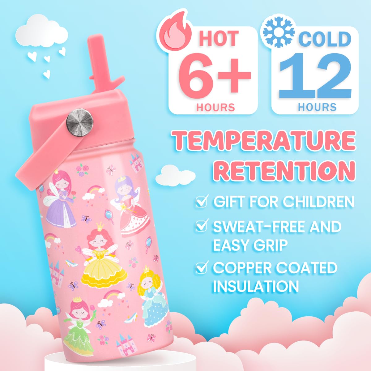 Durable spill-proof lid minimizes leaks during active play.
