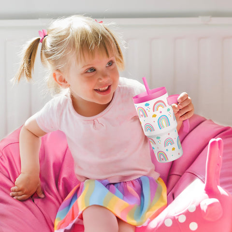 Gift-ready SANDJEST Rainbow Tumbler packaging for birthdays or back-to-school.