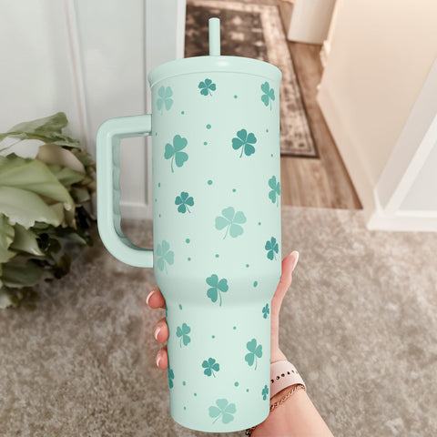 SandJest shamrock tumbler hand-wash recommended for finish
