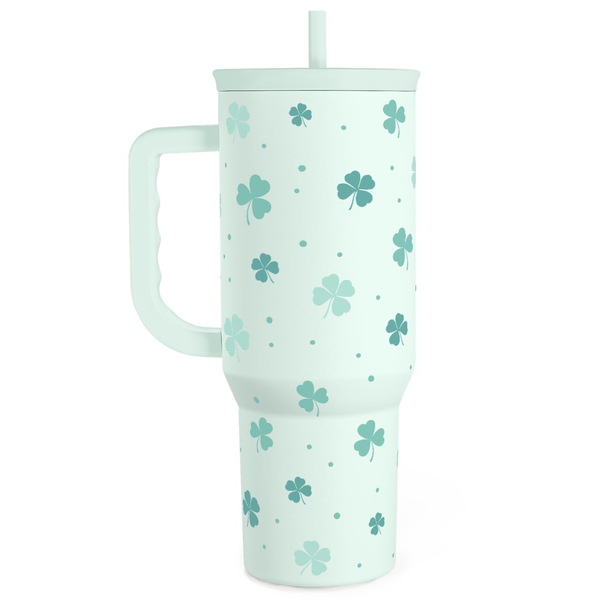 SandJest shamrock tumbler with handle and straw for on-the-go hydration