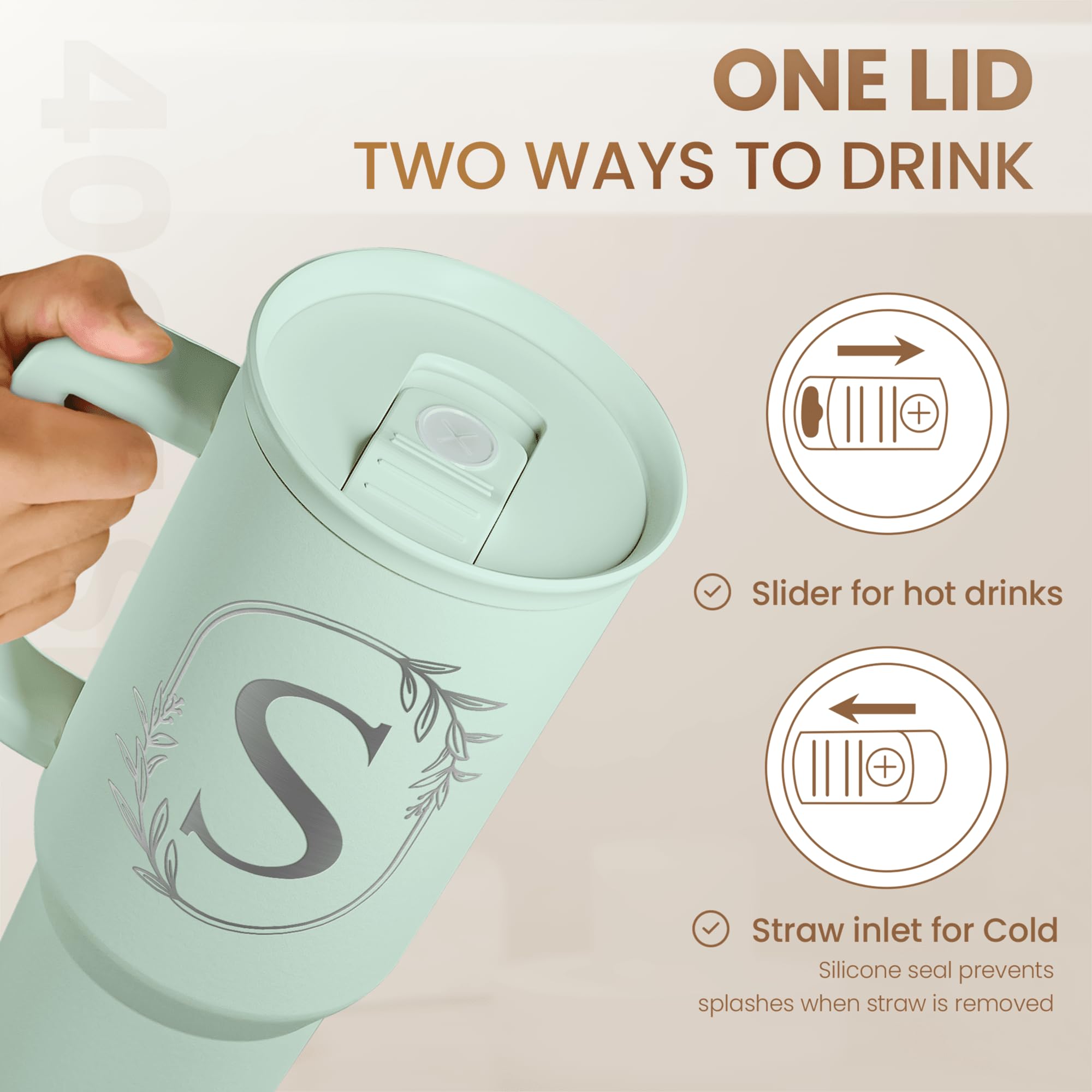 SandJEST slider lid tumbler prevents spills during workouts and commutes.