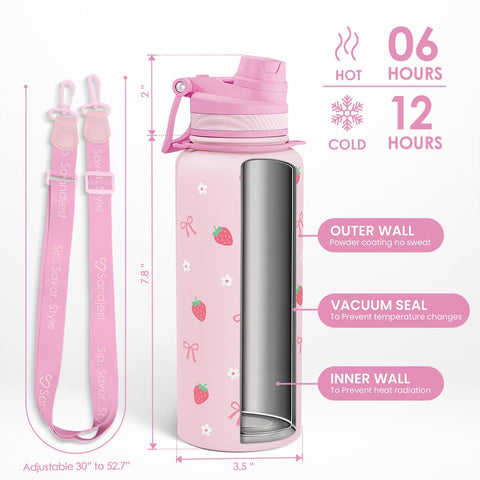 SandJEST Stainless steel insulated bottle maintains temperature for hours