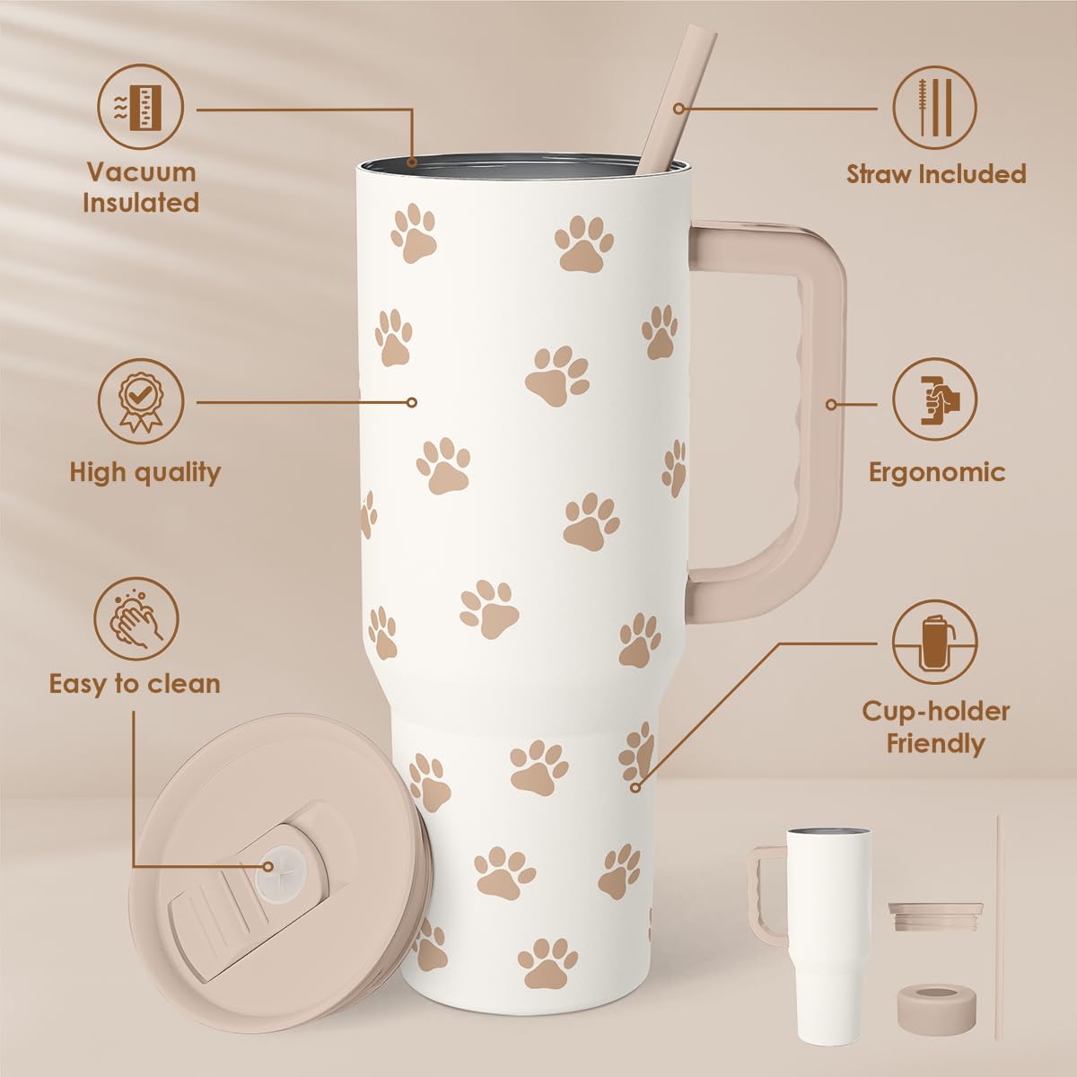 SANDJEST Stainless Steel Insulated Tumbler—double-walled to keep beverages cold or hot