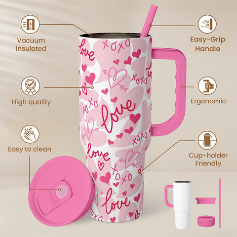 Sandjest insulated stainless steel 40oz tumbler keeps drinks hot or cold