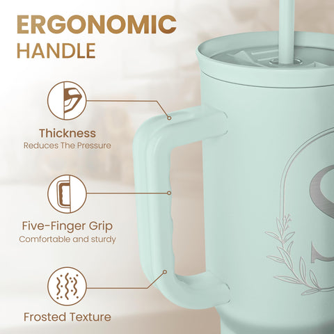 SandJEST stainless steel double-wall tumbler keeps drinks cold or hot.