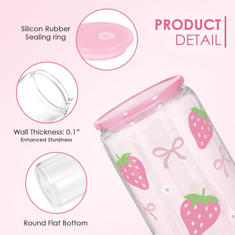 SANDJEST glass tumbler with acrylic lid highlights the clear beverage color