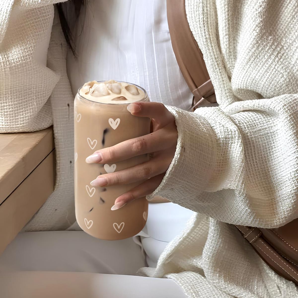 SANDJEST stylish daily-use tumbler with lid and straw for iced drinks.