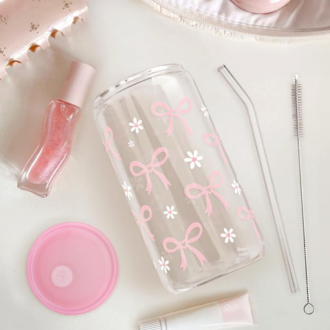 SANDJEST Bow Glass Can 16oz capacity supports healthy beverage routines.