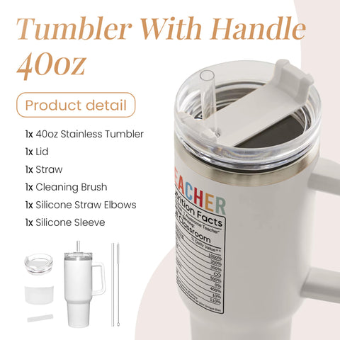 SANDJEST teacher appreciation gift 40oz tumbler with stylish design remains practical and useful.