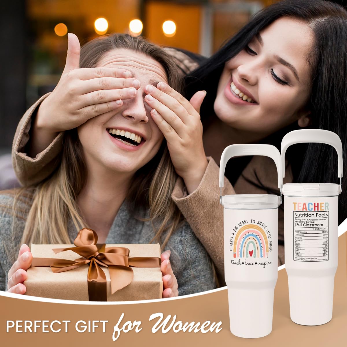 SANDJEST teacher gift tumbler perfect for birthdays or holidays.