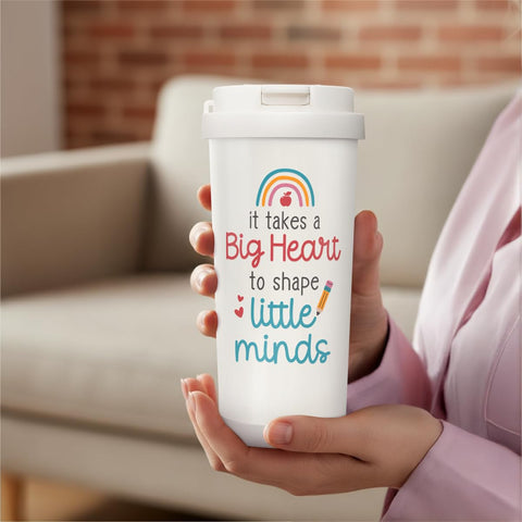 SANDJEST Teacher Tumbler ideal for travel between home and school.