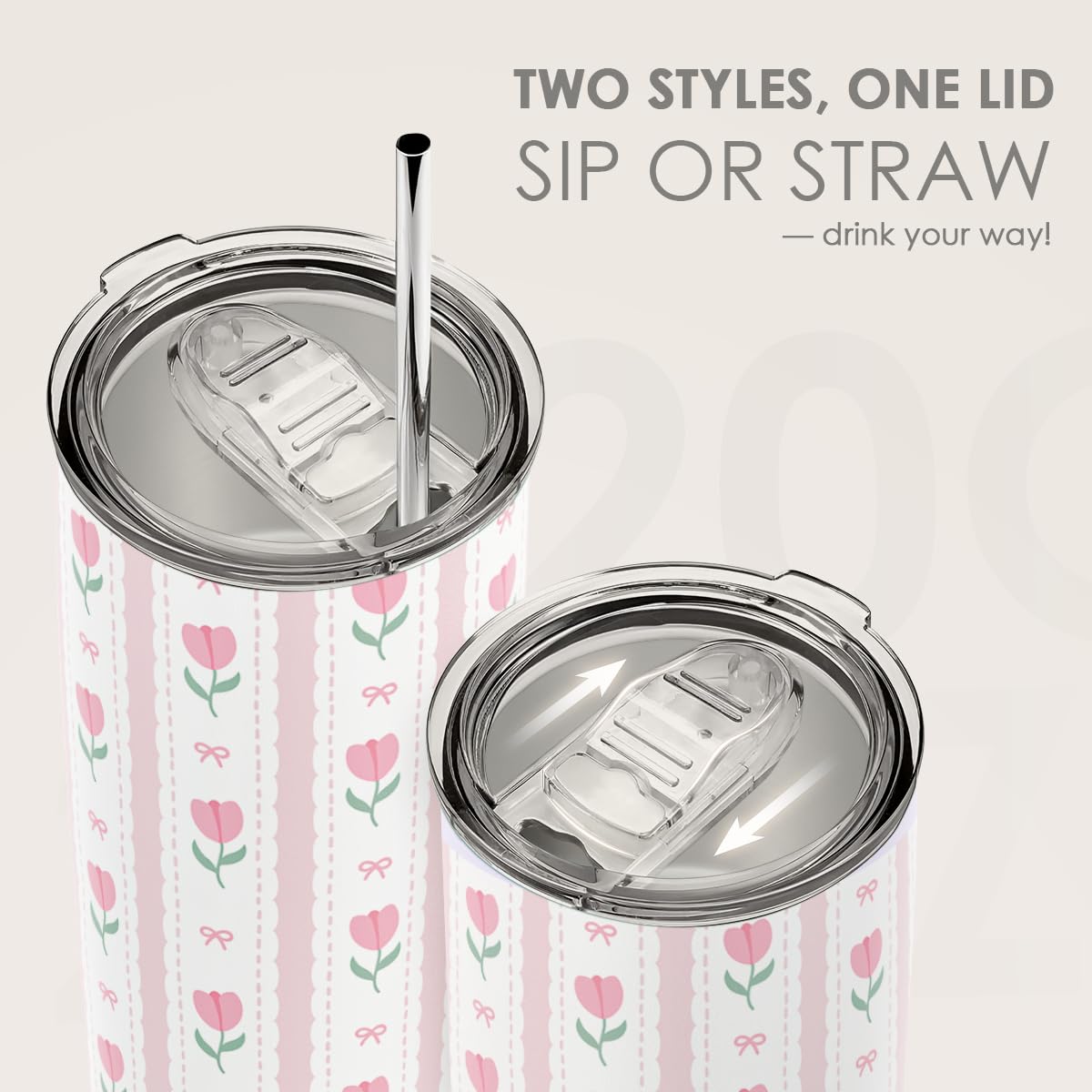 SANDJEST Tulip Tumbler 20oz in cup holder for commuting