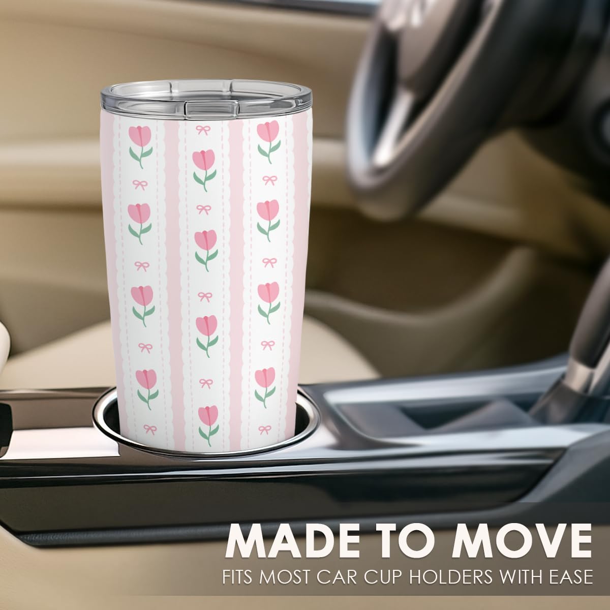 SANDJEST Tulip Tumbler 20oz gift-ready designs for occasions