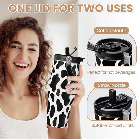 SANDJEST vacuum-insulated tumbler keeps drinks hot or cold for hours