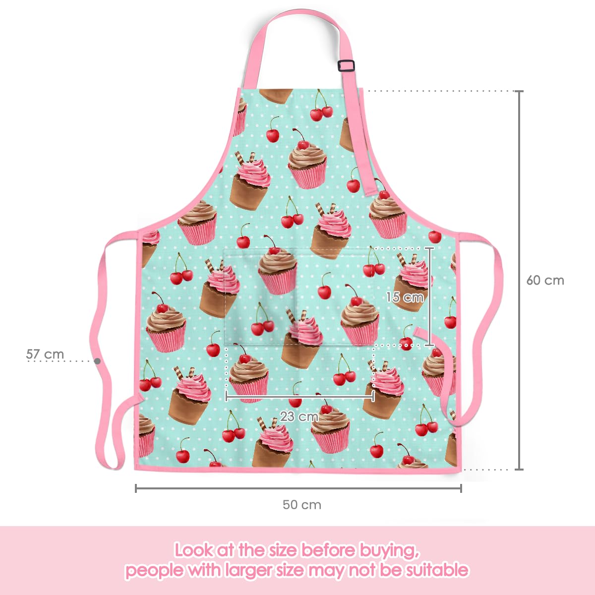 SANDJEST waterproof polyester fabric protects clothes during messy baking.