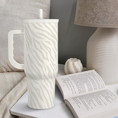 SANDJEST Zebra Skin tumbler travel-friendly design suits trips and commutes.