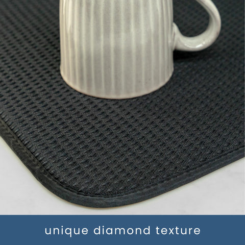 S&T INC Diamond texture drying mat dries dishes evenly for quicker cleanup