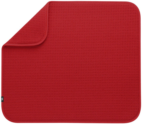 S&T INC. dish drying mat on counter shows absorbent surface for quick water pickup.