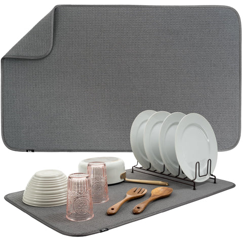 S&T INC. Dish Drying Mat Jumbo keeps countertops dry with fast absorption
