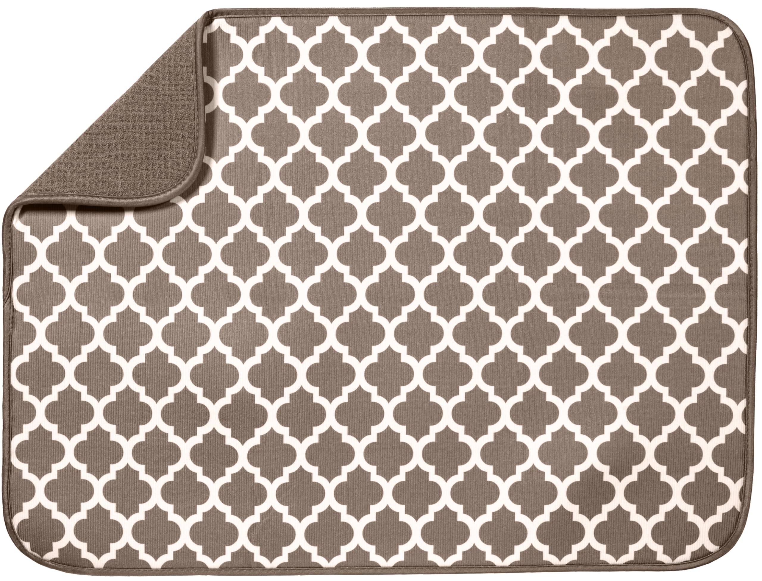 S&T INC. Dish Drying Mat XL absorbs water to protect countertops.