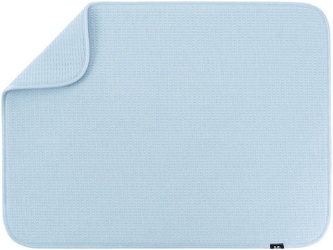 S&T INC. Dish Drying Mat XL on counter absorbs water to keep surfaces dry.