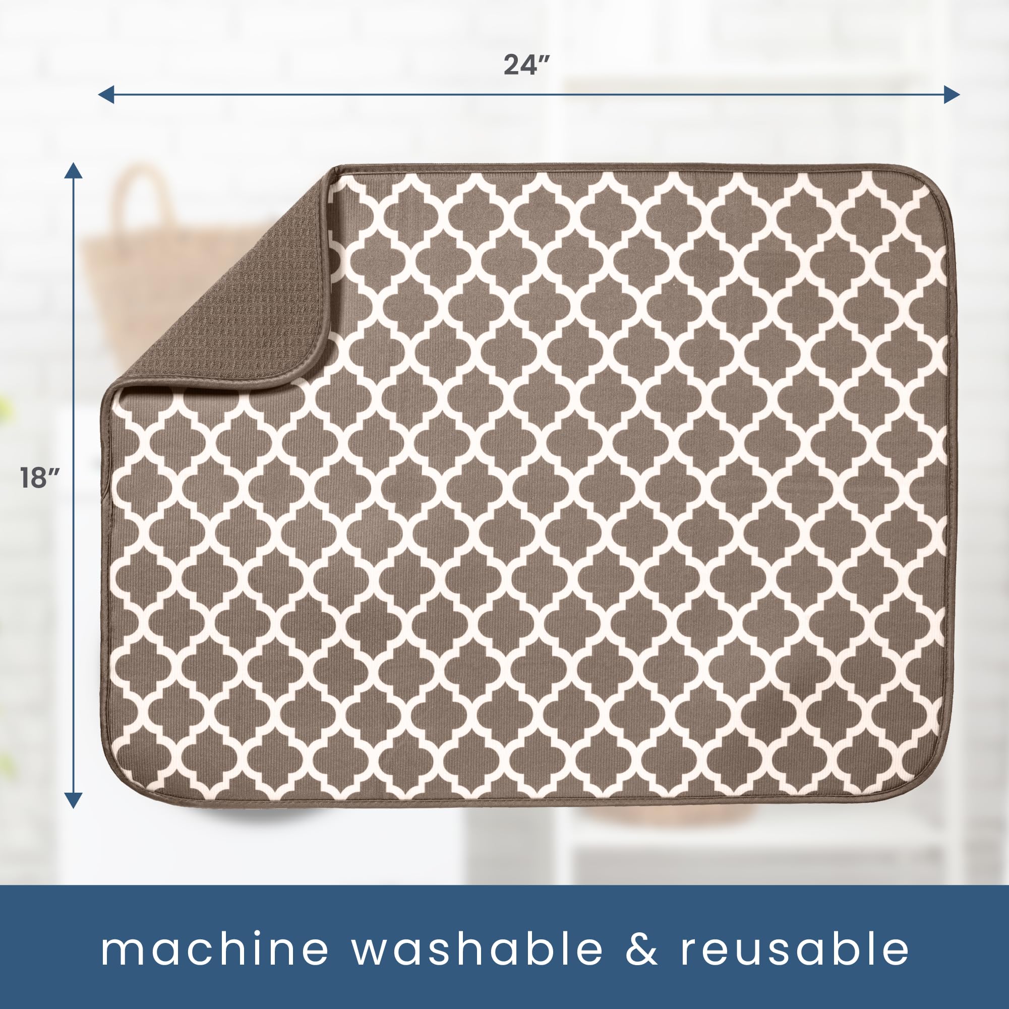 S&T INC. Durable microfiber mat is machine washable for easy cleanup.