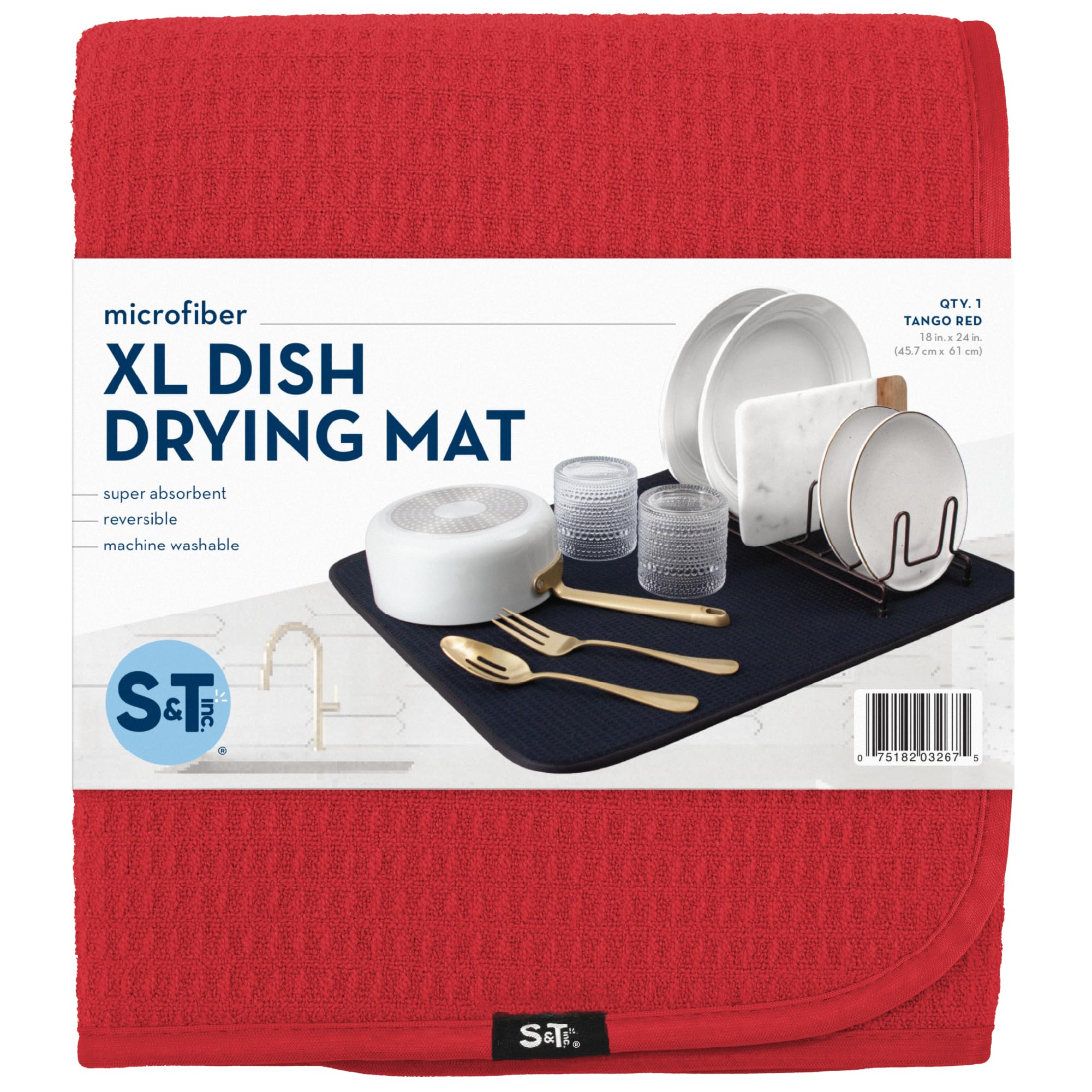 S&T INC. Dish Drying Mat XL — compact and easy to store when not in use