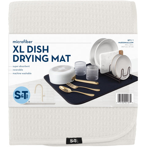 S&T INC. cream mat blends into kitchens while drying dishes and utensils.