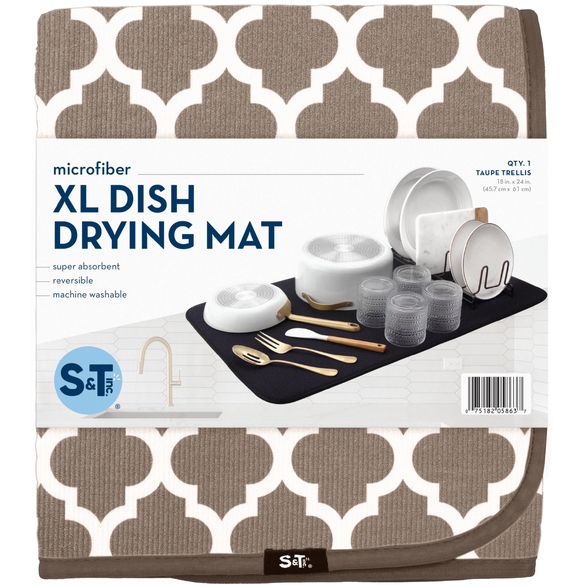 S&T INC. Helps air-dry pots and pans on a spacious counter.