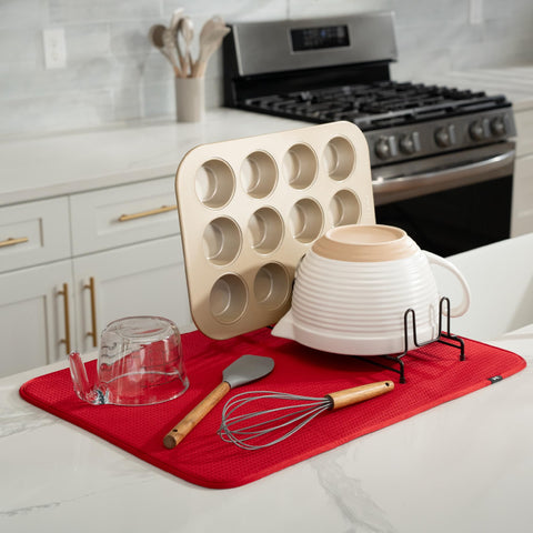 S&T INC. Dish Drying Mat XL — reversible design for flexible drying options