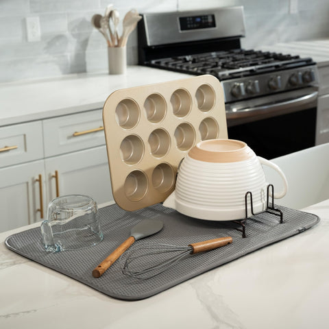 S&T INC. absorbent microfiber mat for countertops keeps dishes dry
