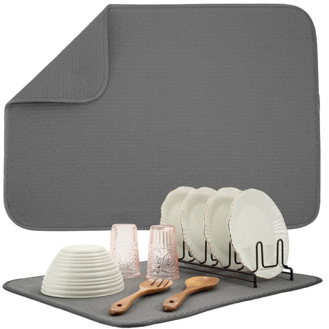 S&T INC. dish drying mat XL 18x24 absorbs water to protect counters