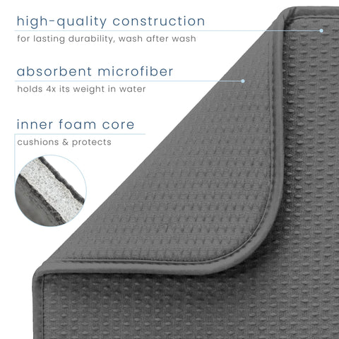 S&T INC. grey kitchen mat protects surfaces while drying